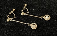 Vintage Pair Of Swing Screw Earrings