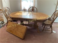 Oak Dining Room Table w/ Leaf 70" x 42"