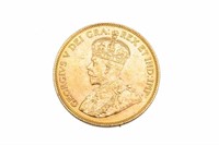 1913 CANADIAN 10 DOLLAR GEORGE V GOLD COIN , 16.7g