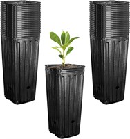 50pcs Plastic Deep Plant Nursery Pots  9.44Tall Tr