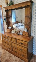 7 DRAWER DRESSER W/MIRROR - SHELVES AND DRAWERS