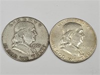 2-1961 Franklin Silver Half Dollars