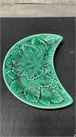Vintage Wedgwood Etruria Teal Green Majolica Leaf