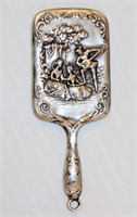 Antique Silver Miniature Mirror 3.5" Long