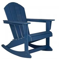 Plastic Adirondack Porch Rocking Chair Navy Blue