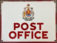 DESIRABLE PORCELAIN FACE POST OFFICE SIGN - CANADA