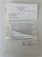 Lt. Colonel Ernest G. Weeks signed typed letter