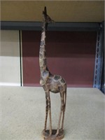 Vintage handmade Wooden Carved Giraffe