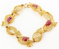 Jewelry 14k Gold & Ruby Bracelet