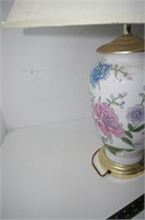 Antique Porcelain Flower Lamp