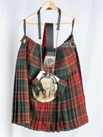 Authentic Scottish Plaid Kilt & Accessories