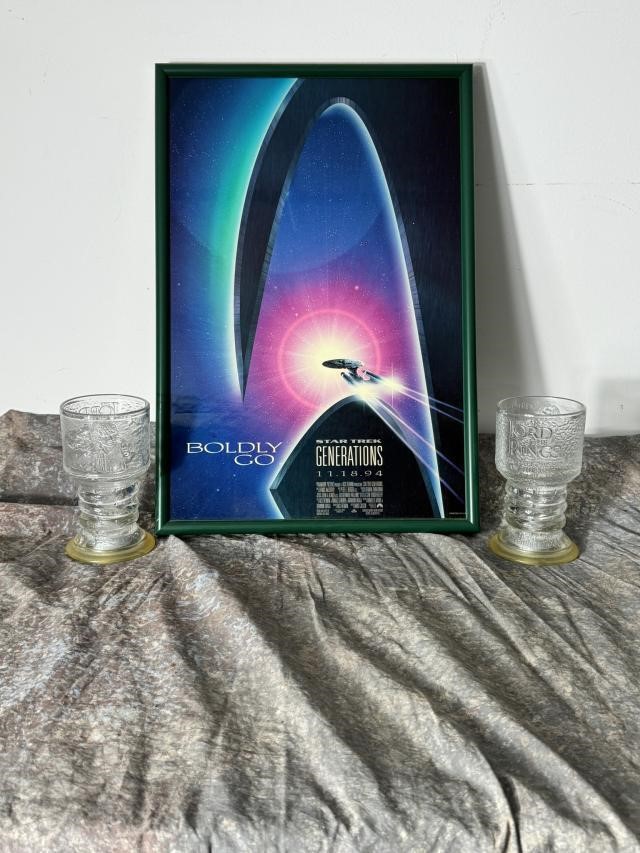 Star Trek Generations Framed Poster and 2 LTR Mugs