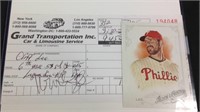 Cliff lee autograph on receipt baseball card
