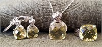 Sterling Silver Green Citrine Jewelry Set