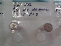 WV 2005 State Quarters P & D 2 $10 Rolls