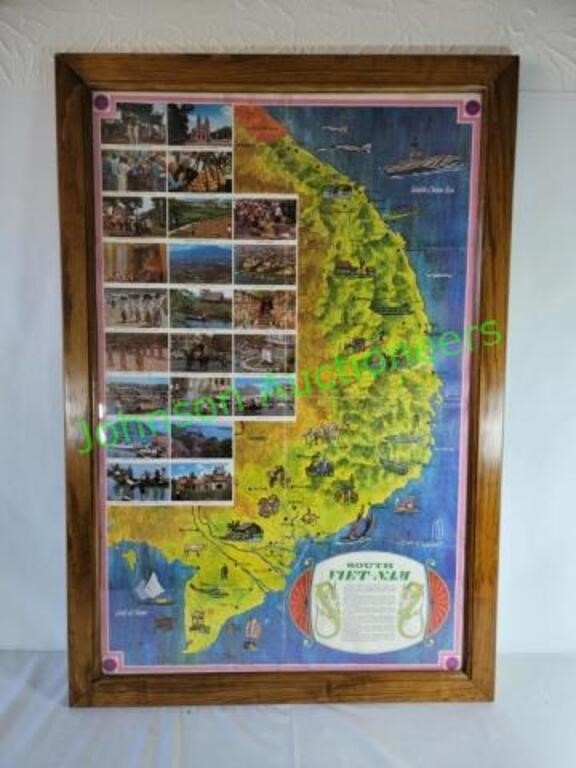 1966 Vietnam framed map