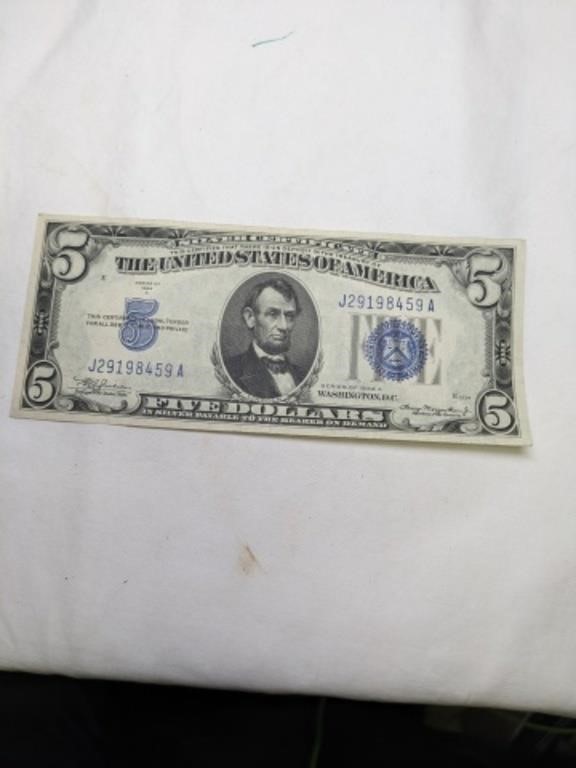 1934A  Five Dollar Silver Certificate