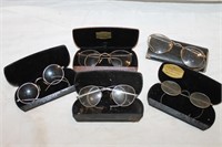 5 Vintage Glasses w/Cases