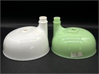 Vintage Jadeite and Milk Glass Juicer Attachments