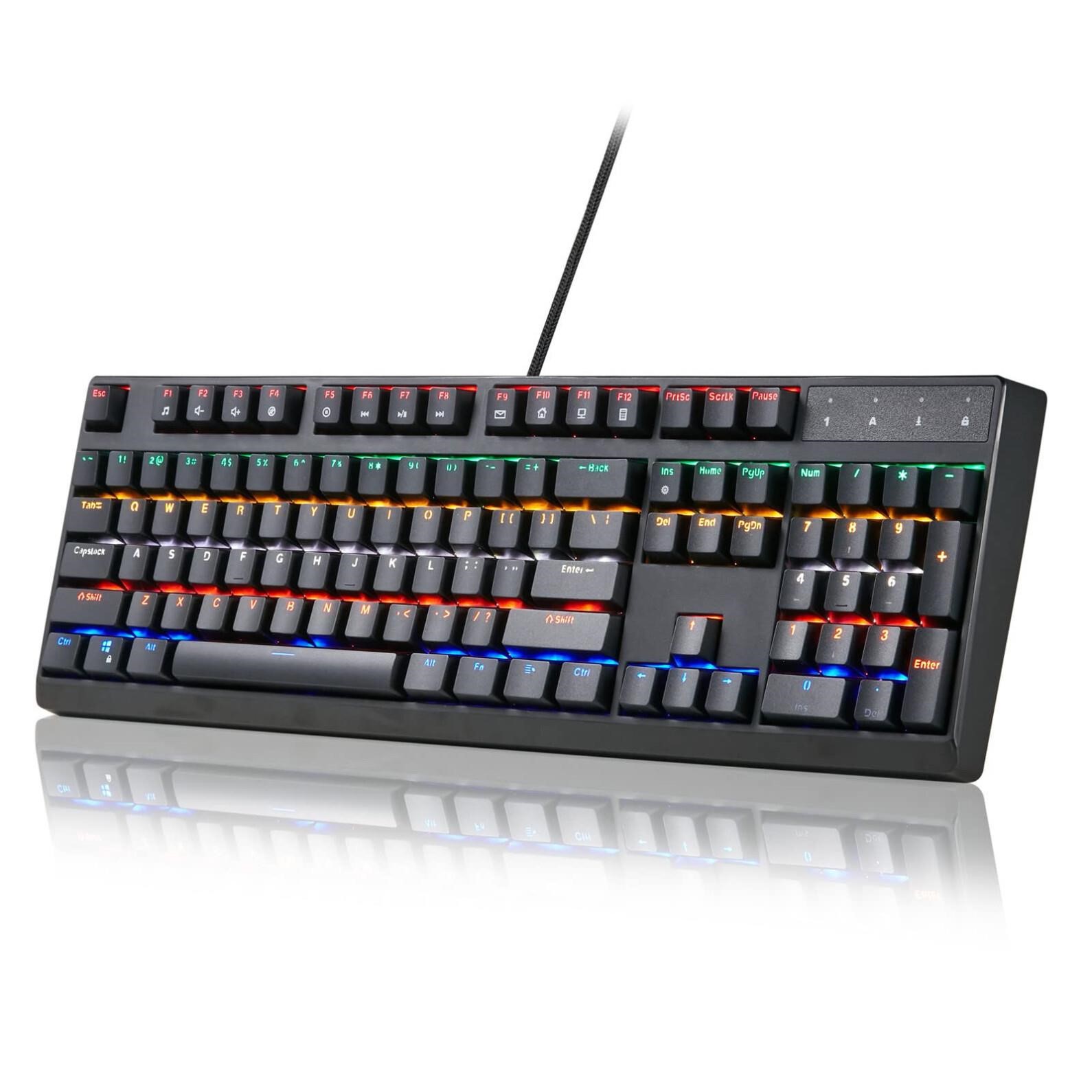 H JIDOHUN Mechanical Gaming Keyboard, RGB 104 Keys