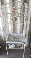 BIRD CAGE ON WHEELED STAND