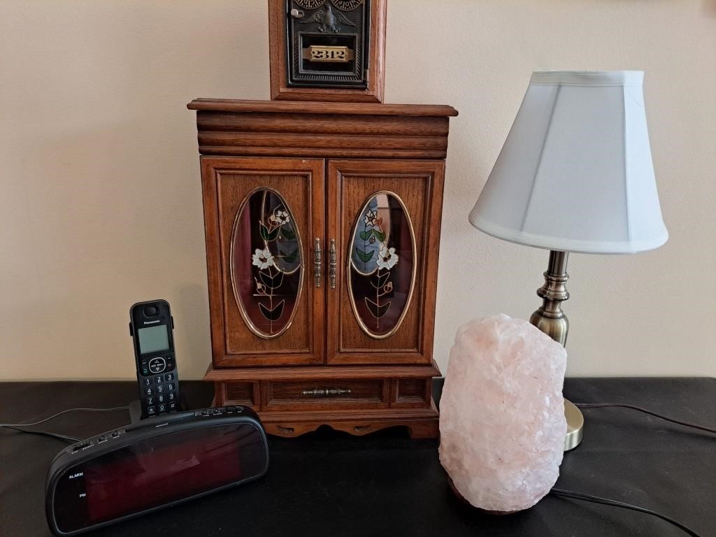 Jewelry Box, Lamps, Clock, Phone & Bank