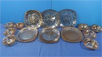 Marigold Carnival Glass-14 pc-Plates, Bowls