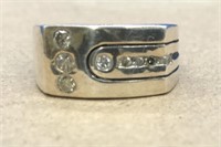 OOAK Artist Sterling Silver & Diamond Ring