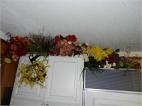 All the Pretty Flowers on Top of Cabnet & Fridge