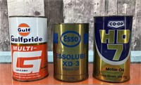 Gulf Oil, Essolube, Co-Op HD7 tins