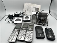 Lot of Phones Landline System and 2 Flip Phones