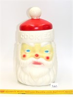 Vintage plastic Santa head cookie jar, marked