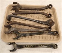 (7) VINTAGE FORD WRENCHES & ONE JOHN DEERE