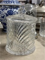 Heavy lead crystal canister with lid