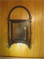 Vintage Bent Wood Storage Mirror