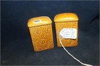 LEATHER PRINT CERAMIC SALT AND PEPPER SHAKERS