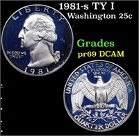 Proof 1981-s TY I Washington Quarter 25c Grades GE