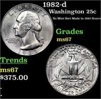 1982-d Washington Quarter 25c Grades GEM++ Unc