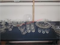 Etched glass sets & serving glassware