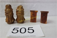 2 Pair of Vintage Wood S & P Shakers