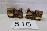 Souvenir Ceramic Train S & P Shaker Set