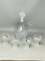 Oberglas decanter & 4 glasses - Austria