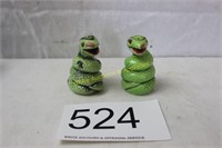 Japan Coiled Snakes w/Red Rhinestone Eyes S & P Sh