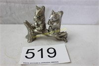 Vintage Brass Squirrel S & P Shakers w/Stoppers