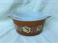 Pyrex TERRA COTTA ROSE Round Casserole with Lid