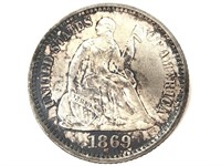 1869 Seated Half Dime