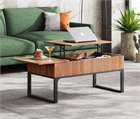 WLIVE Lift Top Coffee Table, Walnut Oak - NEW