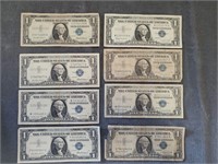 P279- (8) 1957 $1 Silver Certificates