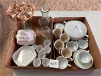 (2) Boxes Dishes & Vases