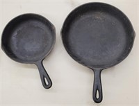 Pair of cast iron skillets